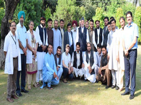 Hamid Karzai interacts with Afghan students at PAU, Ludhiana