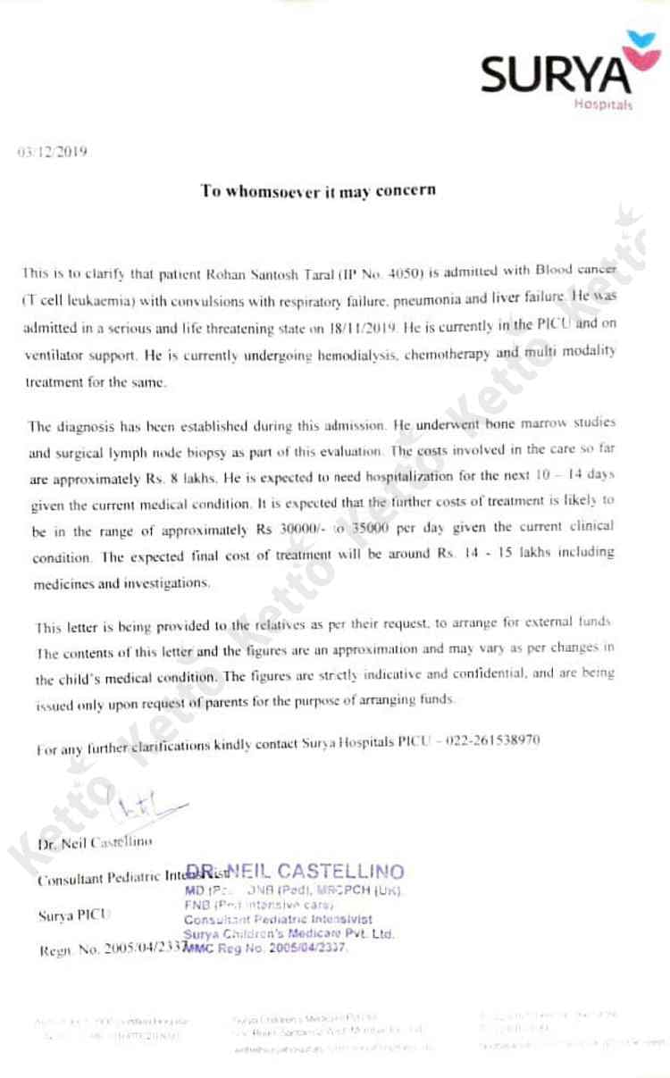 My Son is lying unconscious and I urgently need your help to save hin,Kitto 