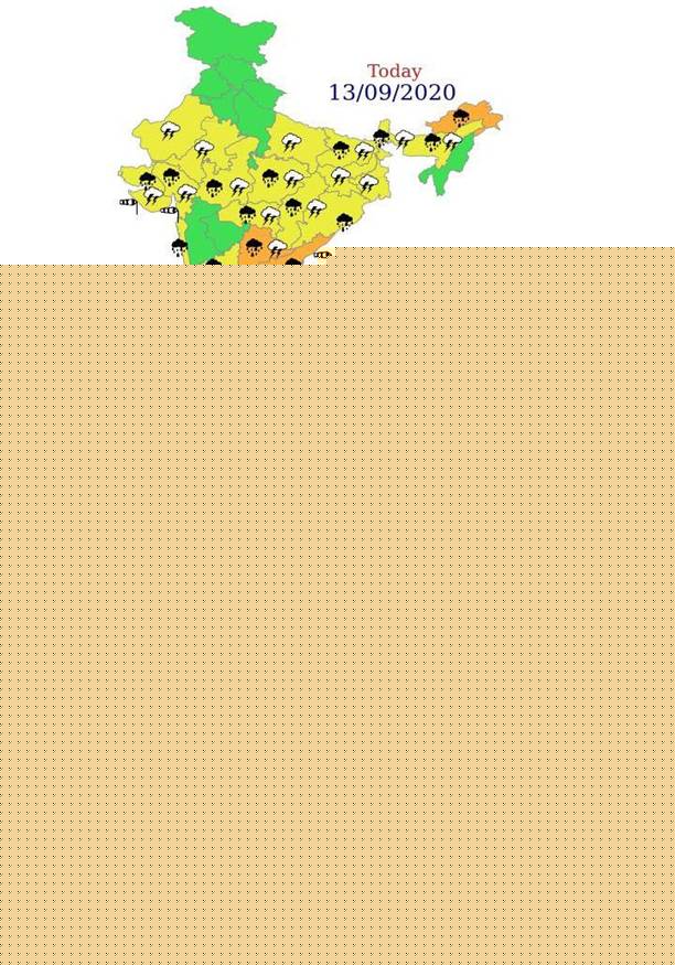 Enhanced rainfall activity over Peninsular India till 17th September, 2020